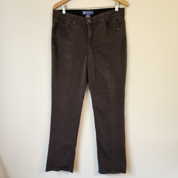 DEMOCRACY Ab-Solution Women Colored Ankle Skimmer Pants Brown Sz 12 Casual Slim - Picture 1 of 11